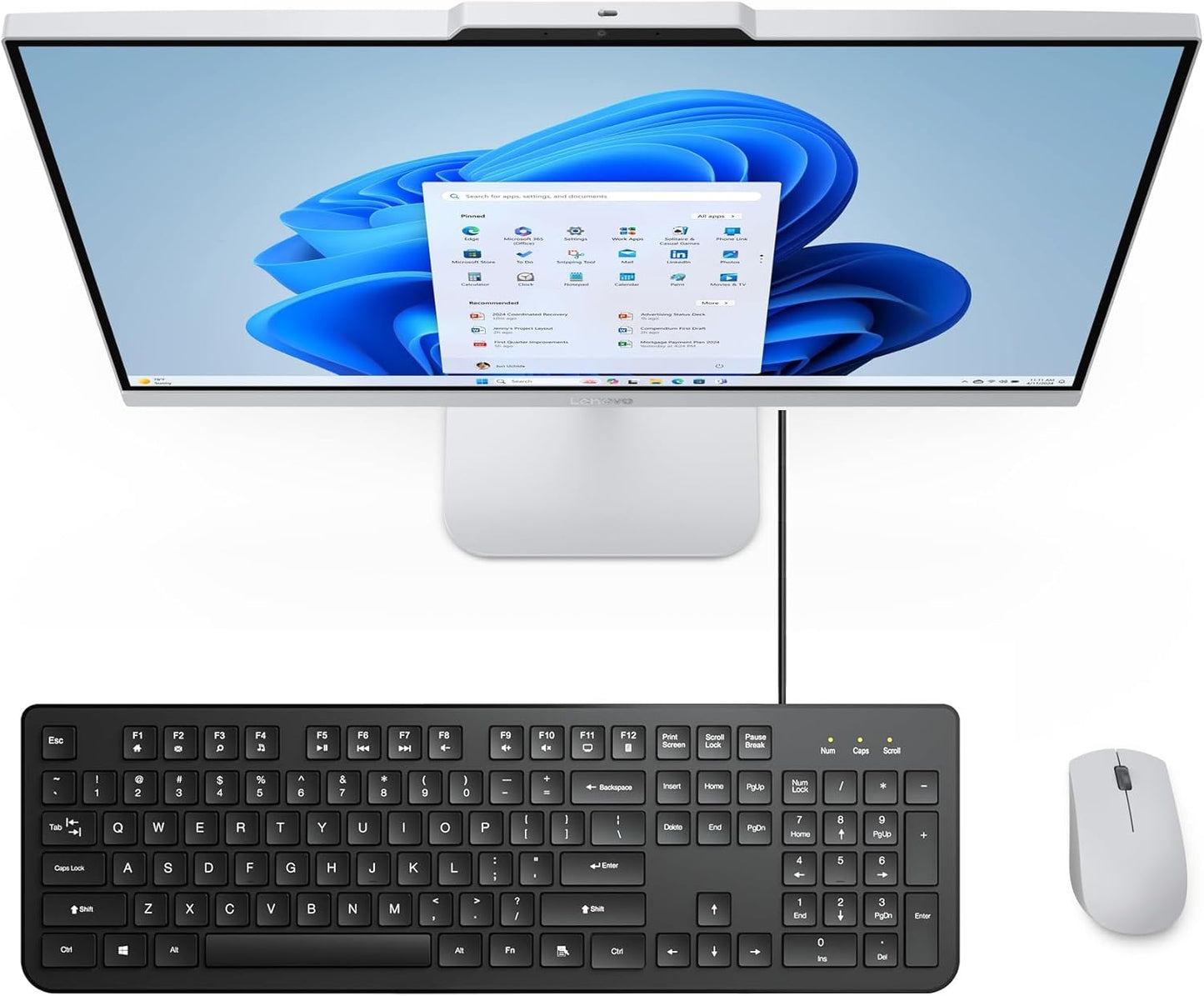 Lenovo 24 All-in-One Desktop Computer for Home Office, 32GB DDR4 RAM, 1TB PCIe SSD, Intel Processor 8-Core (Beat i5-1140G7), 23.8" FHD AIO, WiFi 6, Bluetooth, RJ-45, HDMI, Windows 11 Pro, AZ-XUT
