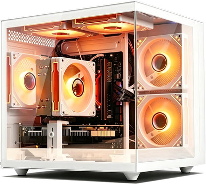 suevery Prebuilt Gaming PC Desktop, Ryzen 7 5700X (8-Core/16-Thread, Up to 4.6GHz), RTX 3050 6GB, 16GB DDR4 RAM, 512GB NVMe SSD, WiFi6, 4K Editing Streaming VR,High End Computer Tower White