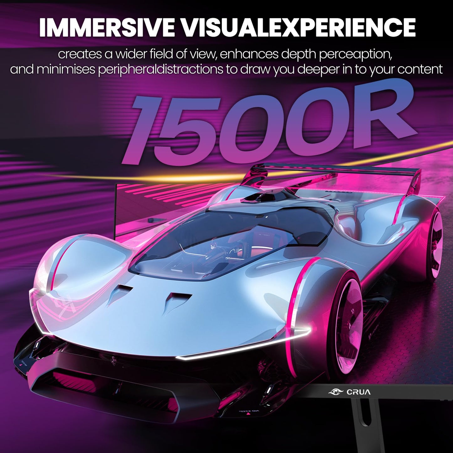 CRUA 45" Curved Gaming Monitor, 240Hz DQHD 5120×1440 UltraWide 32:9 VA Screen Computer Monitors, 120% sRGB,1500R, AMD FreeSync Compatible, Built-in Speakers, HDMI 2.1 & DP 1.4, Wall Mountable – Black