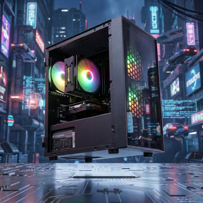STGAubron Gaming PC Computer Desktop, Intel Core i7 8th Gen up to 4.1G, GeForce RTX 3050 6G, 16G DDR4, 512G SSD, WiFi 6, BT 5.2, RGB Fan x4, Windows 11 Home
