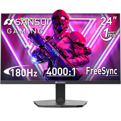 SANSUI 27 Inch Curved Gaming Monitor 180Hz 1ms with Speakers FHD 1080P Computer Monitor FreeSync|1500R|130% sRGB|HDR|Low Blue Light|HDMI DP Ports|VESA Mount|Metal Stand(ES-G27C1 HDMI Cable Incl.)