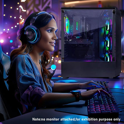 STGAubron Gaming PC Computer Desktop, Intel Core i7 8th Gen up to 4.1G, GeForce RTX 3050 6G, 16G DDR4, 512G SSD, WiFi 6, BT 5.2, RGB Fan x4, Windows 11 Home