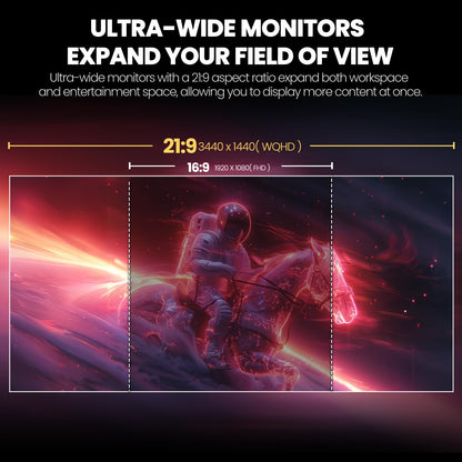 CRUA 45" Curved Gaming Monitor, 240Hz DQHD 5120×1440 UltraWide 32:9 VA Screen Computer Monitors, 120% sRGB,1500R, AMD FreeSync Compatible, Built-in Speakers, HDMI 2.1 & DP 1.4, Wall Mountable – Black
