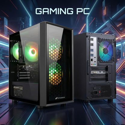 STGAubron Gaming PC Computer Desktop, Intel Core i7 8th Gen up to 4.1G, GeForce RTX 3050 6G, 16G DDR4, 512G SSD, WiFi 6, BT 5.2, RGB Fan x4, Windows 11 Home