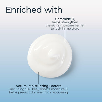 Eucerin Advanced Repair Body Cream, Urea Enriched, Unscented Body Cream for Dry Skin With Triple Moisturizing Complex, 8 OZ Tube