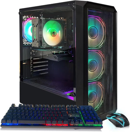STGAubron Gaming PC Computer Desktop, Intel Core i7 8th Gen up to 4.1G, GeForce RTX 3050 6G, 16G DDR4, 512G SSD, WiFi 6, BT 5.2, RGB Fan x4, Windows 11 Home