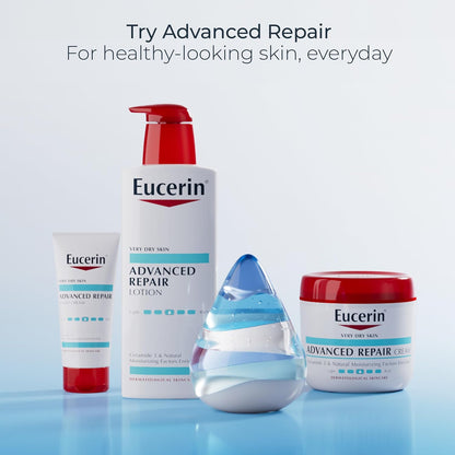 Eucerin Advanced Repair Body Cream, Urea Enriched, Unscented Body Cream for Dry Skin With Triple Moisturizing Complex, 8 OZ Tube