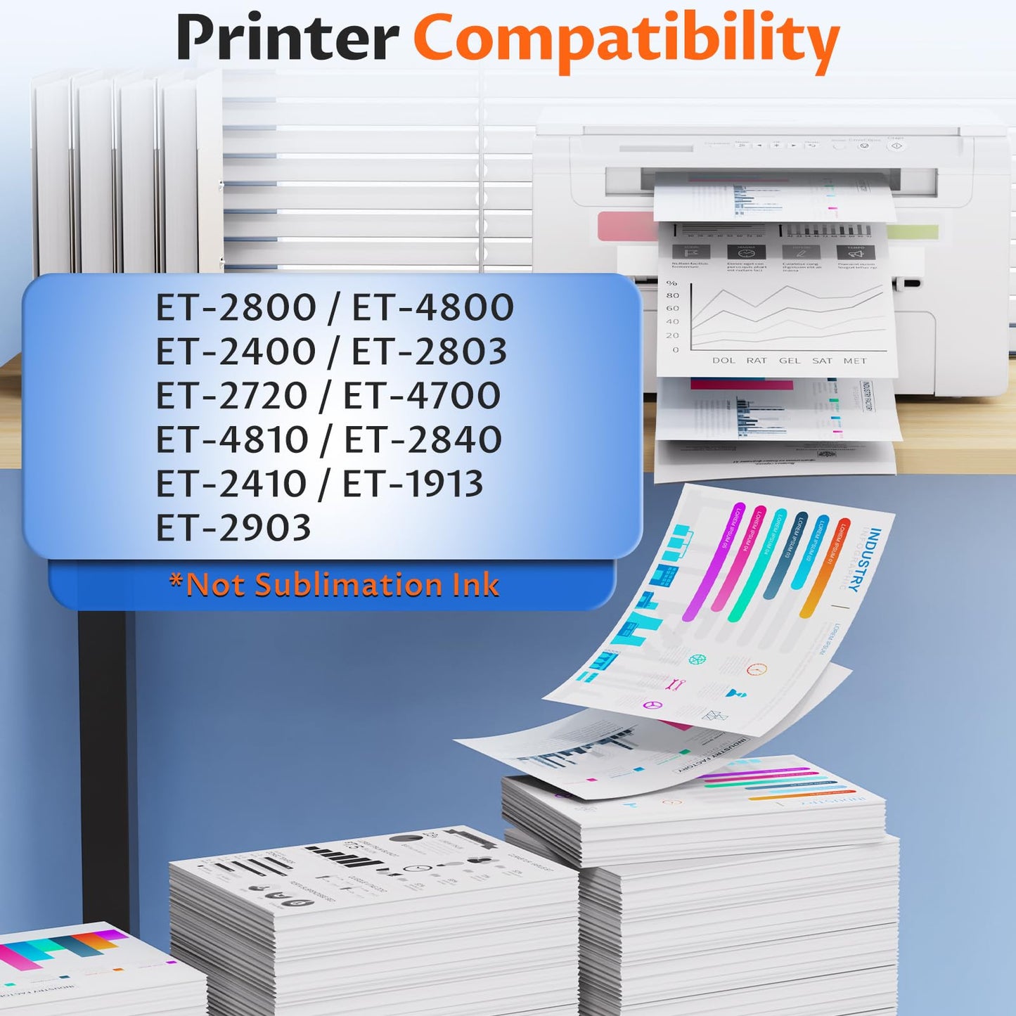 Compatible for EPT522 Ink Refill Bottles Replacement for ET-2800 ET-2400