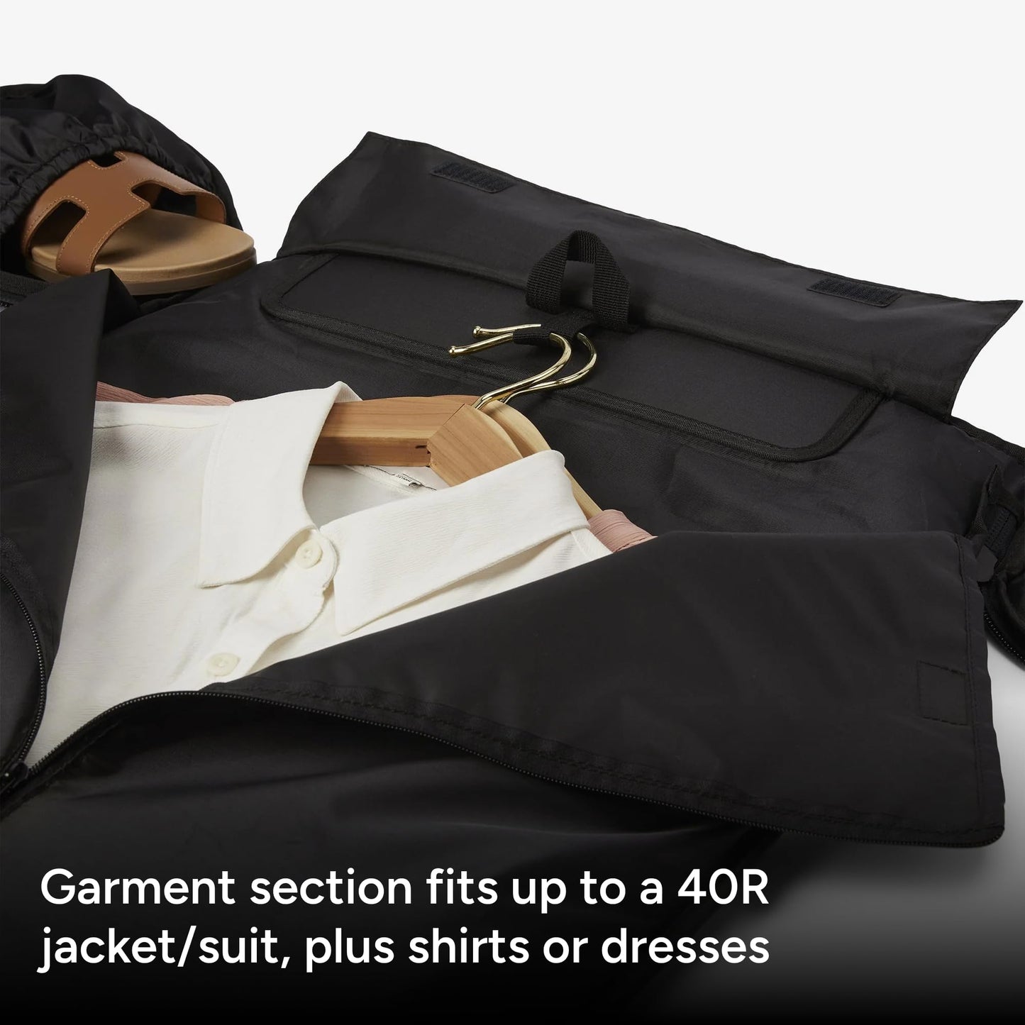 Halfday Convertible 2-in-1 Garment Duffel Weekender Bag 45L | Wrinkle-Free Travel, Hanging Suit Compartment, Shoe Pockets, Trolley Sleeve. Durable & Water-Resistant Carry-On, Hunter