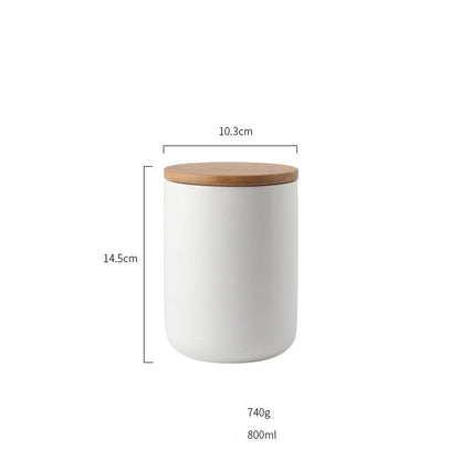 Modern Kitchen Canister with Air Tight Wood Lid