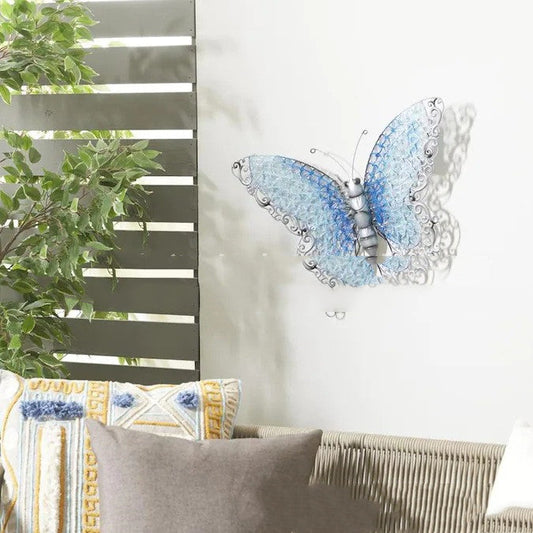 Butterfly Wall Decor with Blue Wing Scales