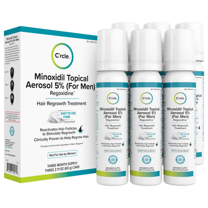 Minoxidil for Men Foam 5% - Unscented 3 Month Supply - Helps Restore Vertex Hair Loss & Thinning - 5% Minoxidil Foam For Men - Extra Strength Supports Hair Regrowth