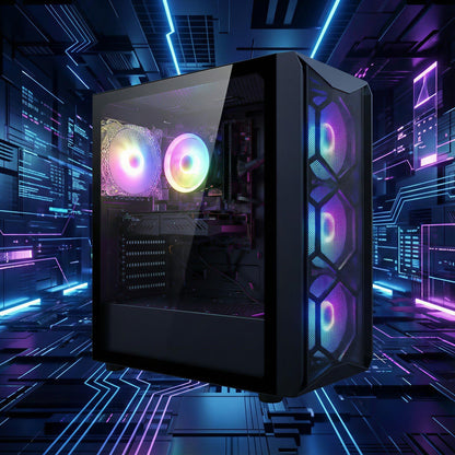 STGAubron Gaming PC Computer Desktop, Intel Core i7 8th Gen up to 4.1G, GeForce RTX 3050 6G, 16G DDR4, 512G SSD, WiFi 6, BT 5.2, RGB Fan x4, Windows 11 Home