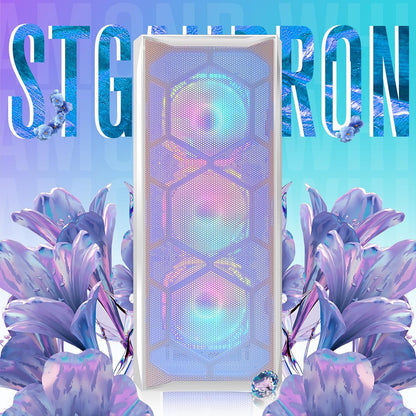 STGAubron Gaming PC Computer Desktop, Intel Core i7 8th Gen up to 4.1G, GeForce RTX 3050 6G, 16G DDR4, 512G SSD, WiFi 6, BT 5.2, RGB Fan x4, Windows 11 Home
