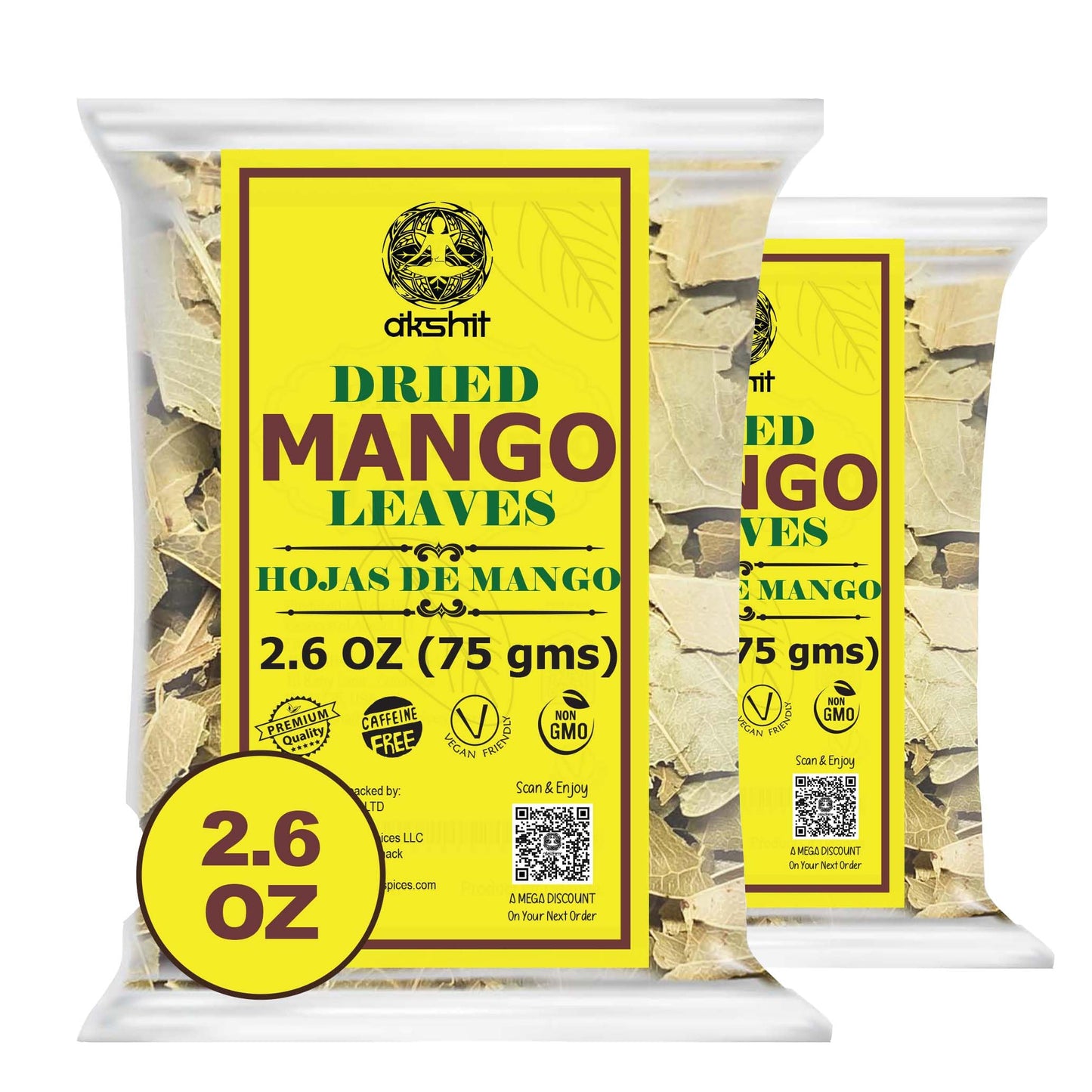 Akshit Moringa Leaves, 2.6oz, Dried From Fresh MoringaOleifera Leaves, Hojas De Moringa Secas, Loose Leaf Tea, Drumstick Tree Leaf, Non-GMO