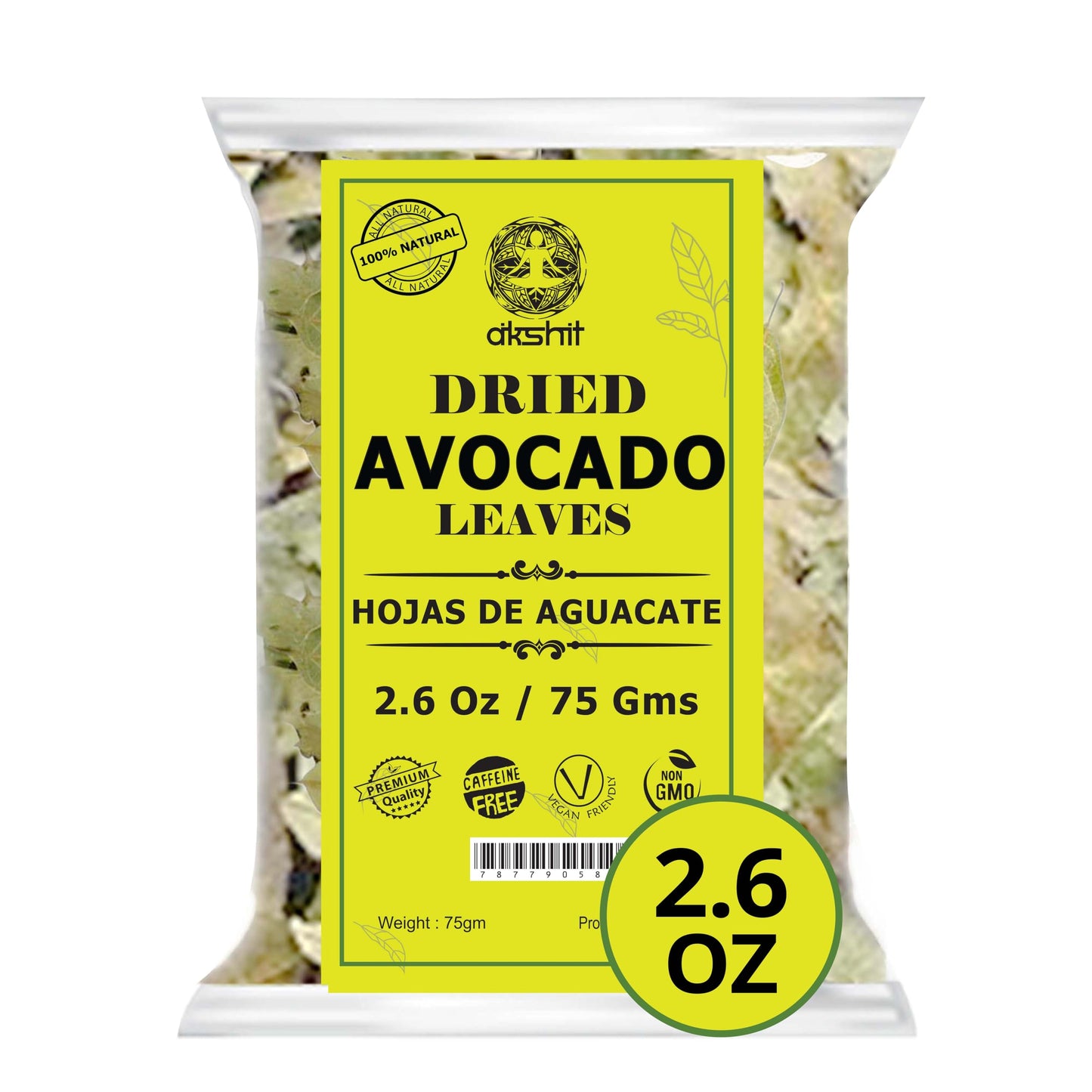 Akshit Moringa Leaves, 2.6oz, Dried From Fresh MoringaOleifera Leaves, Hojas De Moringa Secas, Loose Leaf Tea, Drumstick Tree Leaf, Non-GMO
