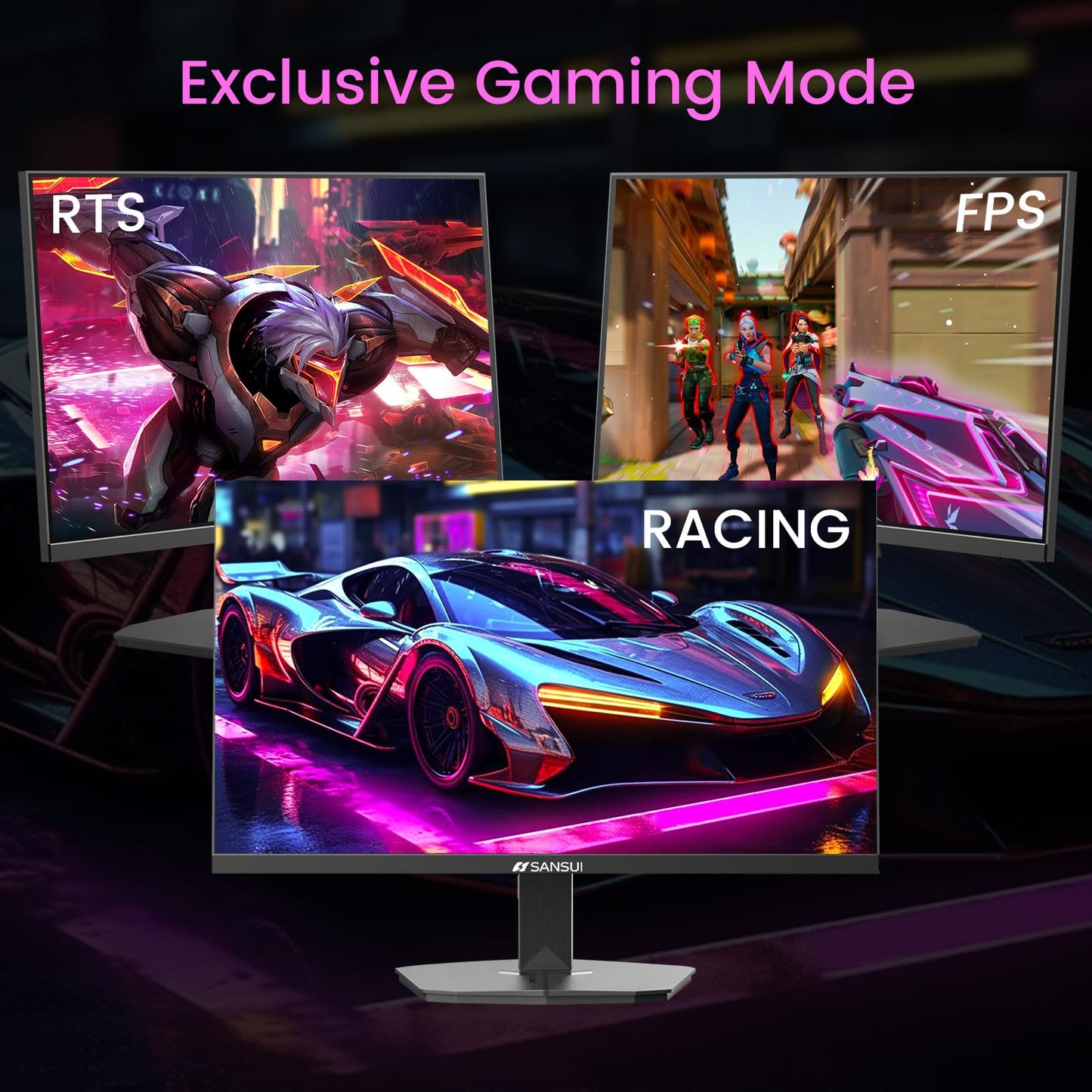 SANSUI 34 Inch 240Hz Ultrawide Curved Gaming Monitor UWQHD 3440×1440, 21:9 2K Curved Monitor 1500R,HDR400,Fast VA, PIP/PBP,AI Crosshair,AIPQ(Visual Enhance),MPRT 1ms,HDMI2.1 * 2,DP1.4 * 2