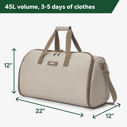 Halfday Convertible 2-in-1 Garment Duffel Weekender Bag 45L | Wrinkle-Free Travel, Hanging Suit Compartment, Shoe Pockets, Trolley Sleeve. Durable & Water-Resistant Carry-On, Hunter