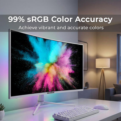 Deco Gear 39" Curved Widescreen Gaming Monitor | 2560x1440 | 1ms MPRT | 165 Hz | 16:9 | HDR400 | 4000:1 | 1 x HDMI | 1 x DisplayPort - Limited Black Edition
