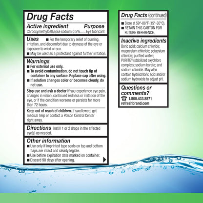 Refresh Tears, Lubricant Eye Drops, 2 Bottles .5 fl oz (15 ml)