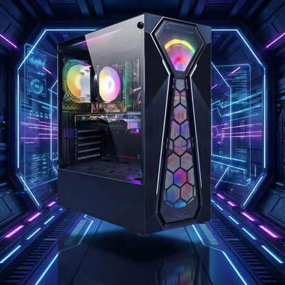 STGAubron Gaming PC Computer Desktop, Intel Core i7 8th Gen up to 4.1G, GeForce RTX 3050 6G, 16G DDR4, 512G SSD, WiFi 6, BT 5.2, RGB Fan x4, Windows 11 Home