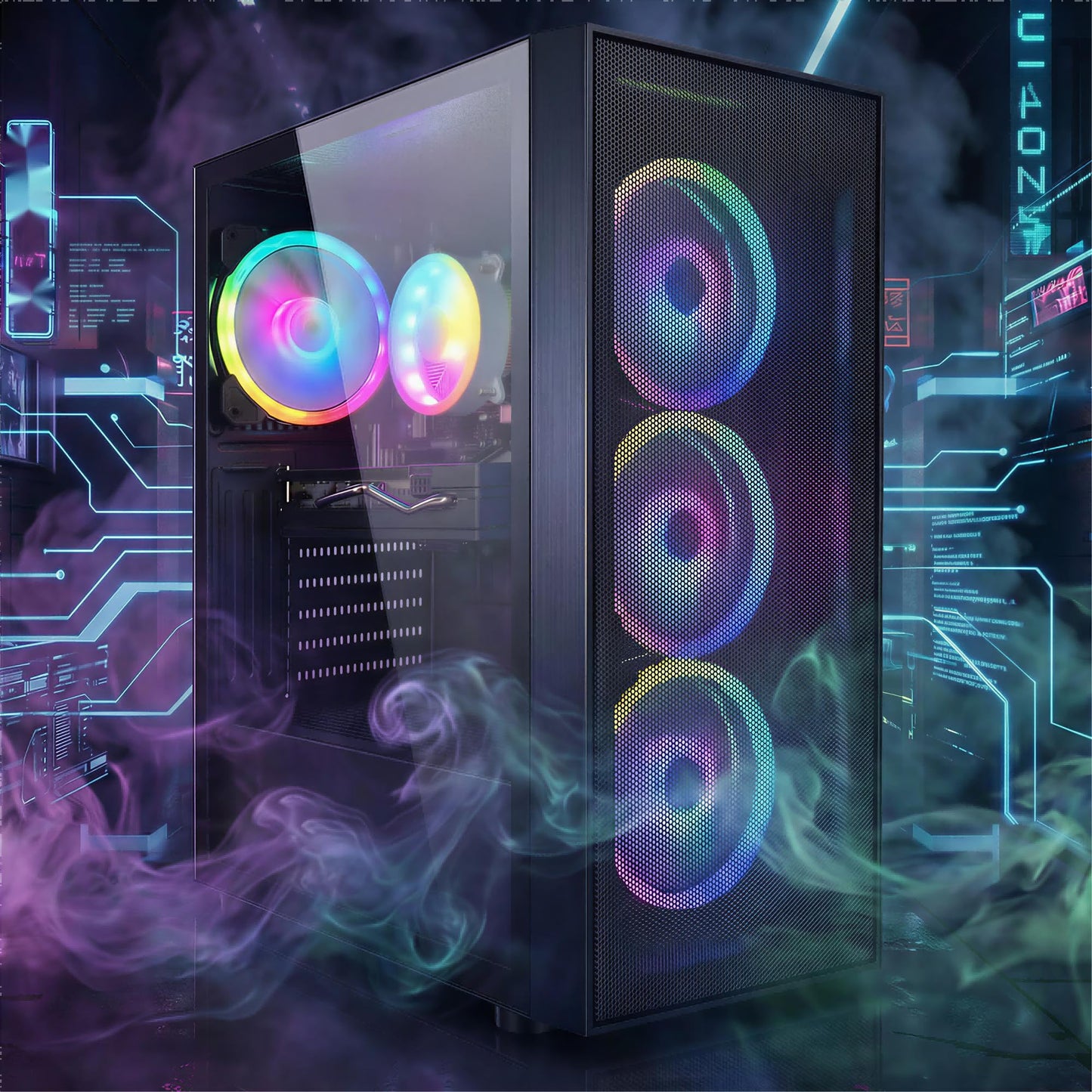 STGAubron Gaming PC Computer Desktop, Intel Core i7 8th Gen up to 4.1G, GeForce RTX 3050 6G, 16G DDR4, 512G SSD, WiFi 6, BT 5.2, RGB Fan x4, Windows 11 Home