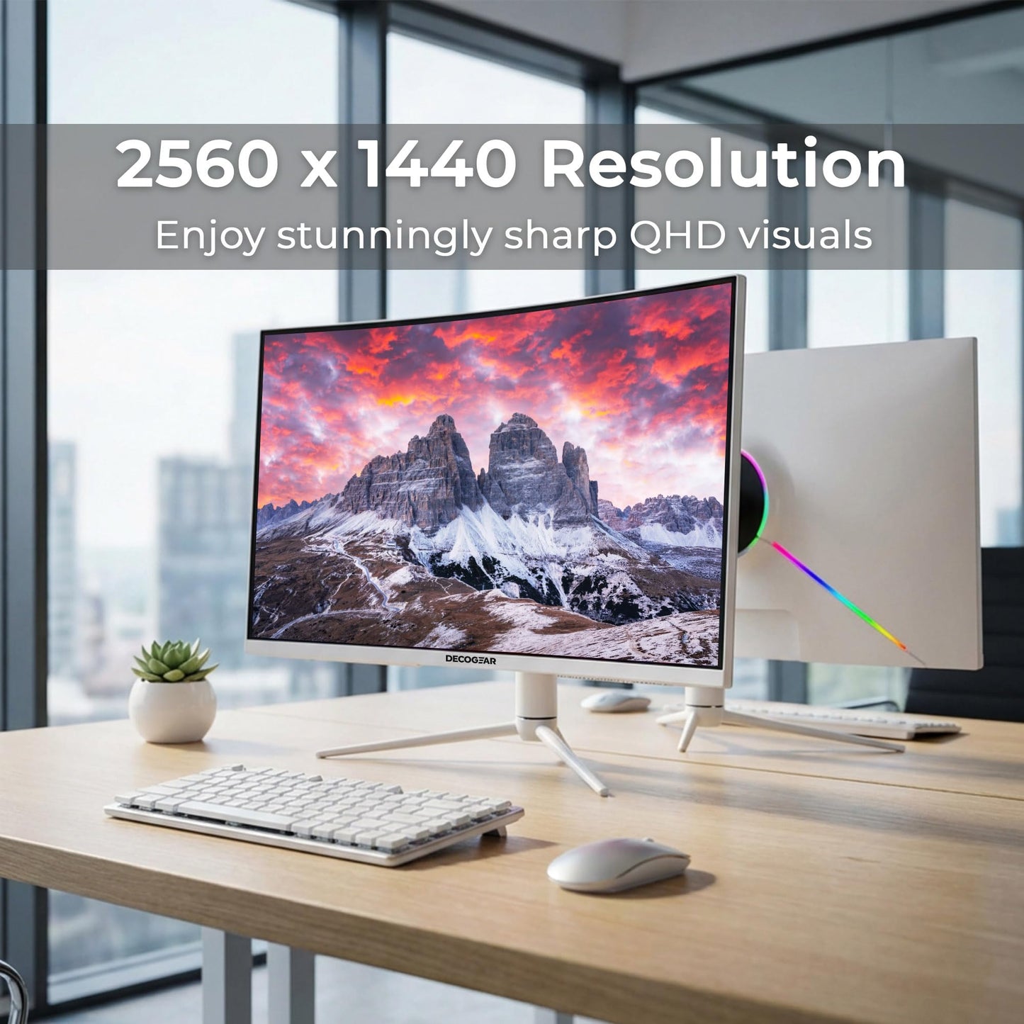 Deco Gear 39" Curved Widescreen Gaming Monitor | 2560x1440 | 1ms MPRT | 165 Hz | 16:9 | HDR400 | 4000:1 | 1 x HDMI | 1 x DisplayPort - Limited Black Edition