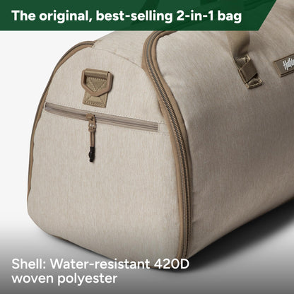Halfday Convertible 2-in-1 Garment Duffel Weekender Bag 45L | Wrinkle-Free Travel, Hanging Suit Compartment, Shoe Pockets, Trolley Sleeve. Durable & Water-Resistant Carry-On, Hunter