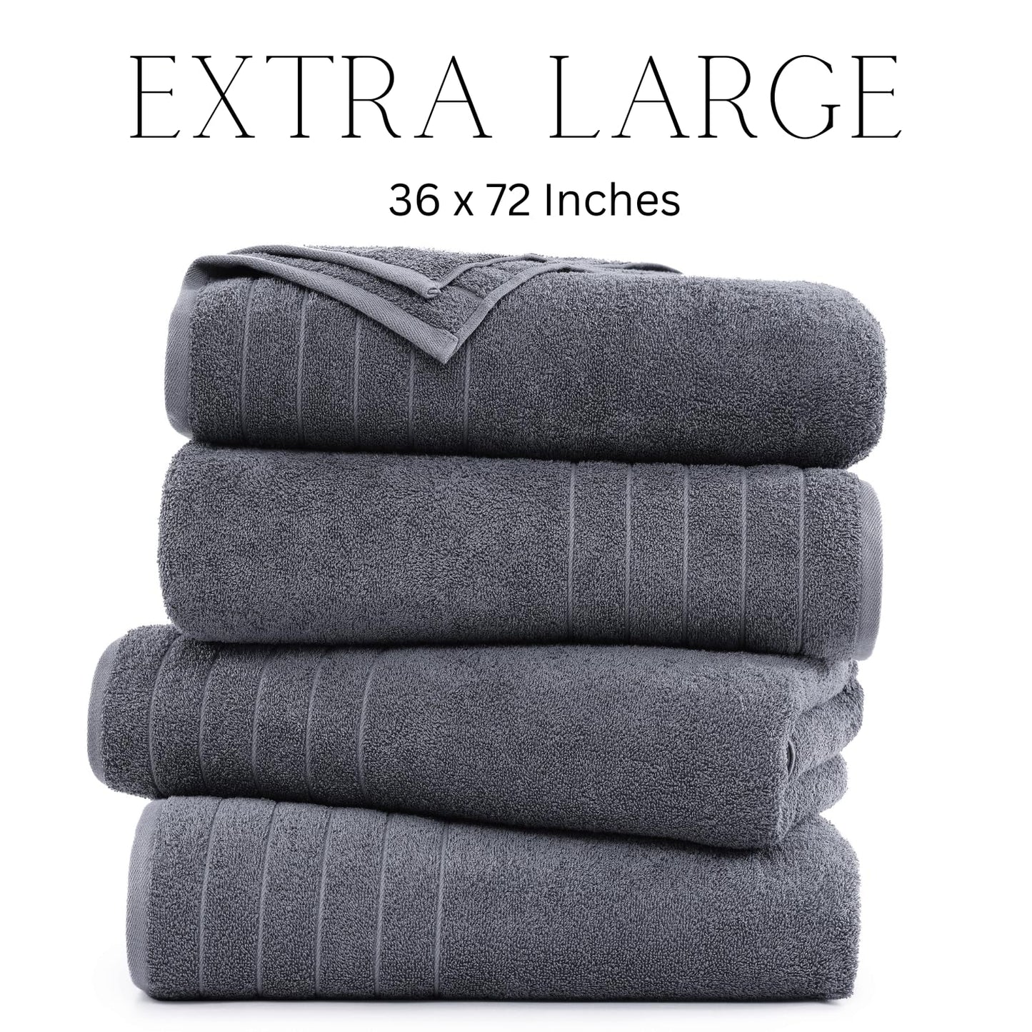 Casa Platino 100% Cotton 2 Pack Bath Towels (30"x60") - Ring Spun Cotton - Large Towels for Bathroom - Quick Drying, Highly Soft & Absorbent Shower Towel Set - Hotel & Spa Quality - White Towel Set