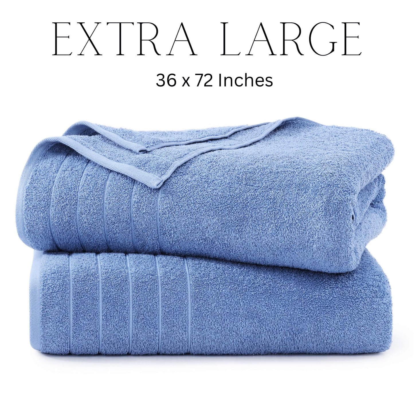 Casa Platino 100% Cotton 2 Pack Bath Towels (30"x60") - Ring Spun Cotton - Large Towels for Bathroom - Quick Drying, Highly Soft & Absorbent Shower Towel Set - Hotel & Spa Quality - White Towel Set