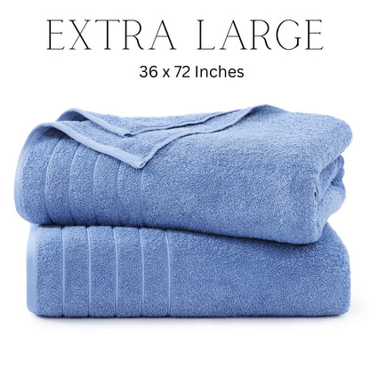Casa Platino 100% Cotton 2 Pack Bath Towels (30"x60") - Ring Spun Cotton - Large Towels for Bathroom - Quick Drying, Highly Soft & Absorbent Shower Towel Set - Hotel & Spa Quality - White Towel Set