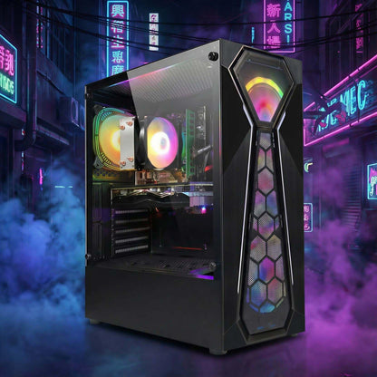 STGAubron Gaming PC Computer Desktop, Intel Core i7 8th Gen up to 4.1G, GeForce RTX 3050 6G, 16G DDR4, 512G SSD, WiFi 6, BT 5.2, RGB Fan x4, Windows 11 Home