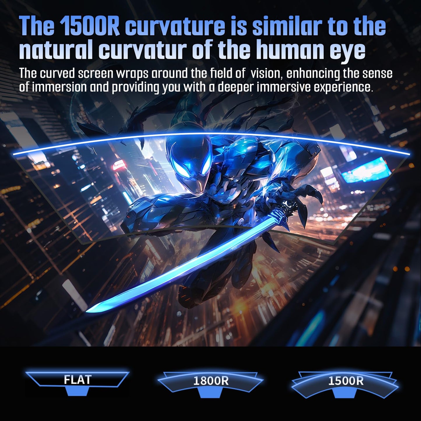 SANSUI 34 Inch 240Hz Ultrawide Curved Gaming Monitor UWQHD 3440×1440, 21:9 2K Curved Monitor 1500R,HDR400,Fast VA, PIP/PBP,AI Crosshair,AIPQ(Visual Enhance),MPRT 1ms,HDMI2.1 * 2,DP1.4 * 2
