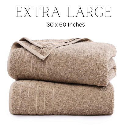 Casa Platino 100% Cotton 2 Pack Bath Towels (30"x60") - Ring Spun Cotton - Large Towels for Bathroom - Quick Drying, Highly Soft & Absorbent Shower Towel Set - Hotel & Spa Quality - White Towel Set
