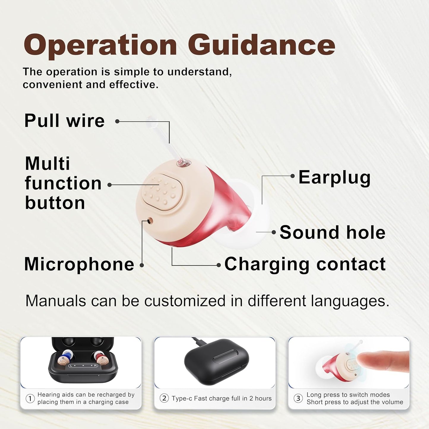 Hearing Aids for Seniors - iadr Hearing Aids for Adults with Advanced Noise Cancellation - Easy Volume Control with Portable Charging Case