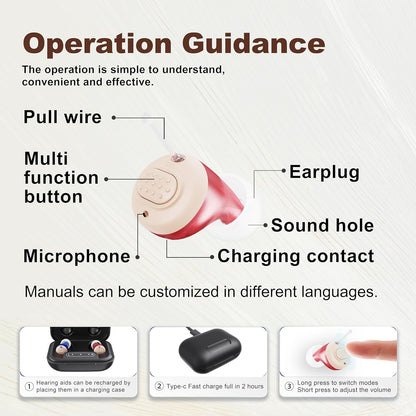 Hearing Aids for Seniors - iadr Hearing Aids for Adults with Advanced Noise Cancellation - Easy Volume Control with Portable Charging Case