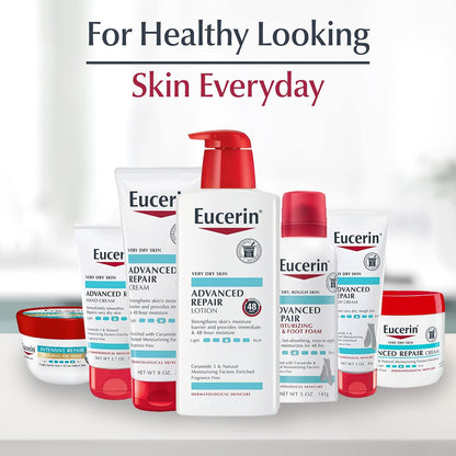 Eucerin Advanced Repair Body Cream, Urea Enriched, Unscented Body Cream for Dry Skin With Triple Moisturizing Complex, 8 OZ Tube