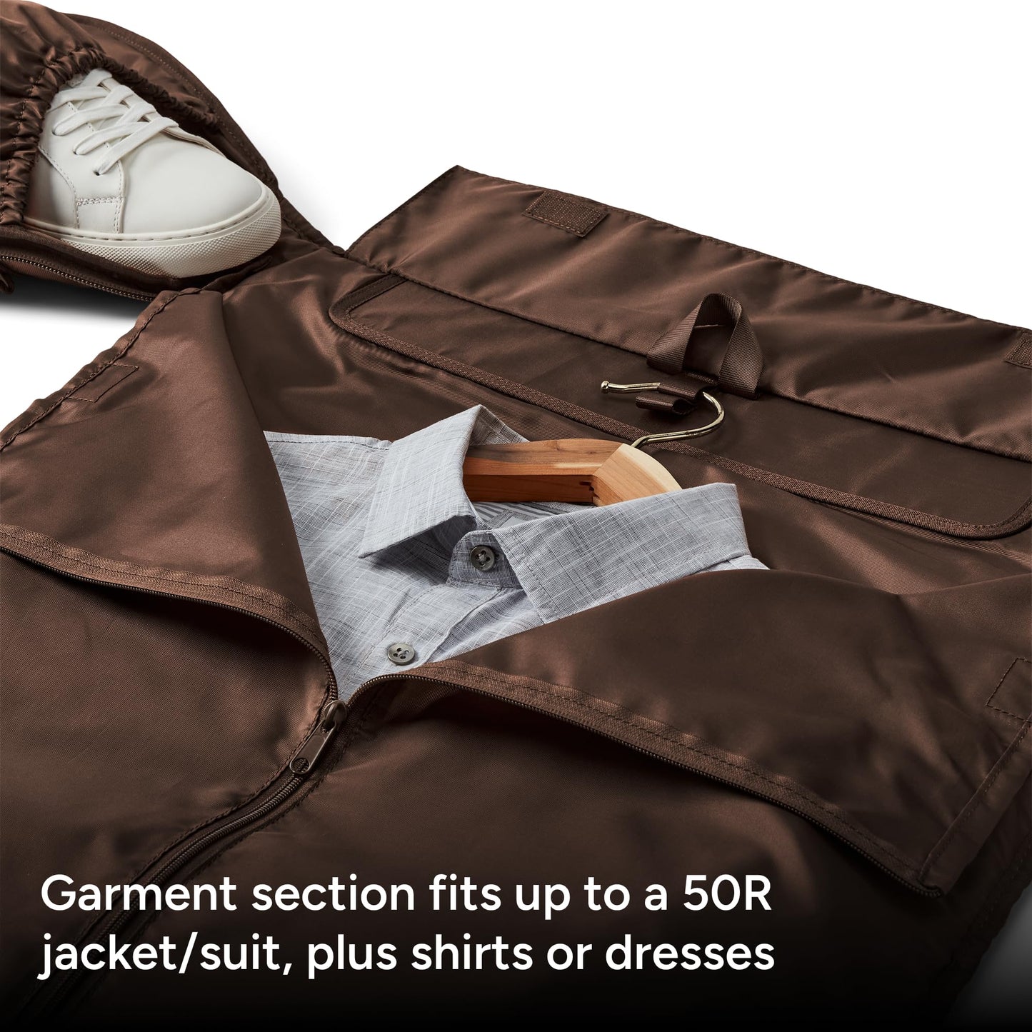 Halfday Convertible 2-in-1 Garment Duffel Weekender Bag 45L | Wrinkle-Free Travel, Hanging Suit Compartment, Shoe Pockets, Trolley Sleeve. Durable & Water-Resistant Carry-On, Hunter