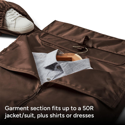 Halfday Convertible 2-in-1 Garment Duffel Weekender Bag 45L | Wrinkle-Free Travel, Hanging Suit Compartment, Shoe Pockets, Trolley Sleeve. Durable & Water-Resistant Carry-On, Hunter