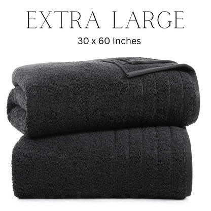 Casa Platino 100% Cotton 2 Pack Bath Towels (30"x60") - Ring Spun Cotton - Large Towels for Bathroom - Quick Drying, Highly Soft & Absorbent Shower Towel Set - Hotel & Spa Quality - White Towel Set