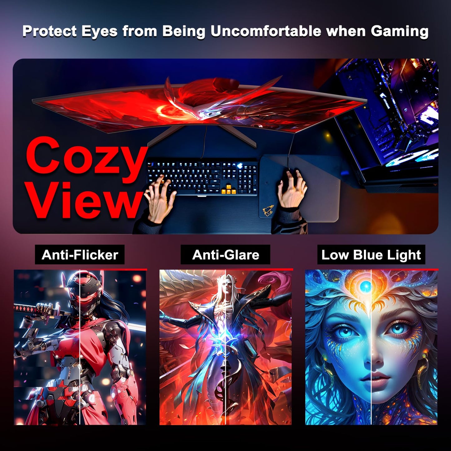SANSUI 27 Inch Curved Gaming Monitor 180Hz 1ms with Speakers FHD 1080P Computer Monitor FreeSync|1500R|130% sRGB|HDR|Low Blue Light|HDMI DP Ports|VESA Mount|Metal Stand(ES-G27C1 HDMI Cable Incl.)
