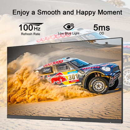SANSUI 27 Inch Curved Gaming Monitor 180Hz 1ms with Speakers FHD 1080P Computer Monitor FreeSync|1500R|130% sRGB|HDR|Low Blue Light|HDMI DP Ports|VESA Mount|Metal Stand(ES-G27C1 HDMI Cable Incl.)