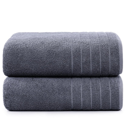 Casa Platino 100% Cotton 2 Pack Bath Towels (30"x60") - Ring Spun Cotton - Large Towels for Bathroom - Quick Drying, Highly Soft & Absorbent Shower Towel Set - Hotel & Spa Quality - White Towel Set