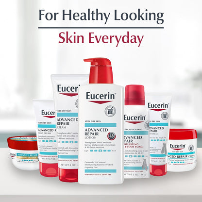 Eucerin Advanced Repair Body Cream, Urea Enriched, Unscented Body Cream for Dry Skin With Triple Moisturizing Complex, 8 OZ Tube