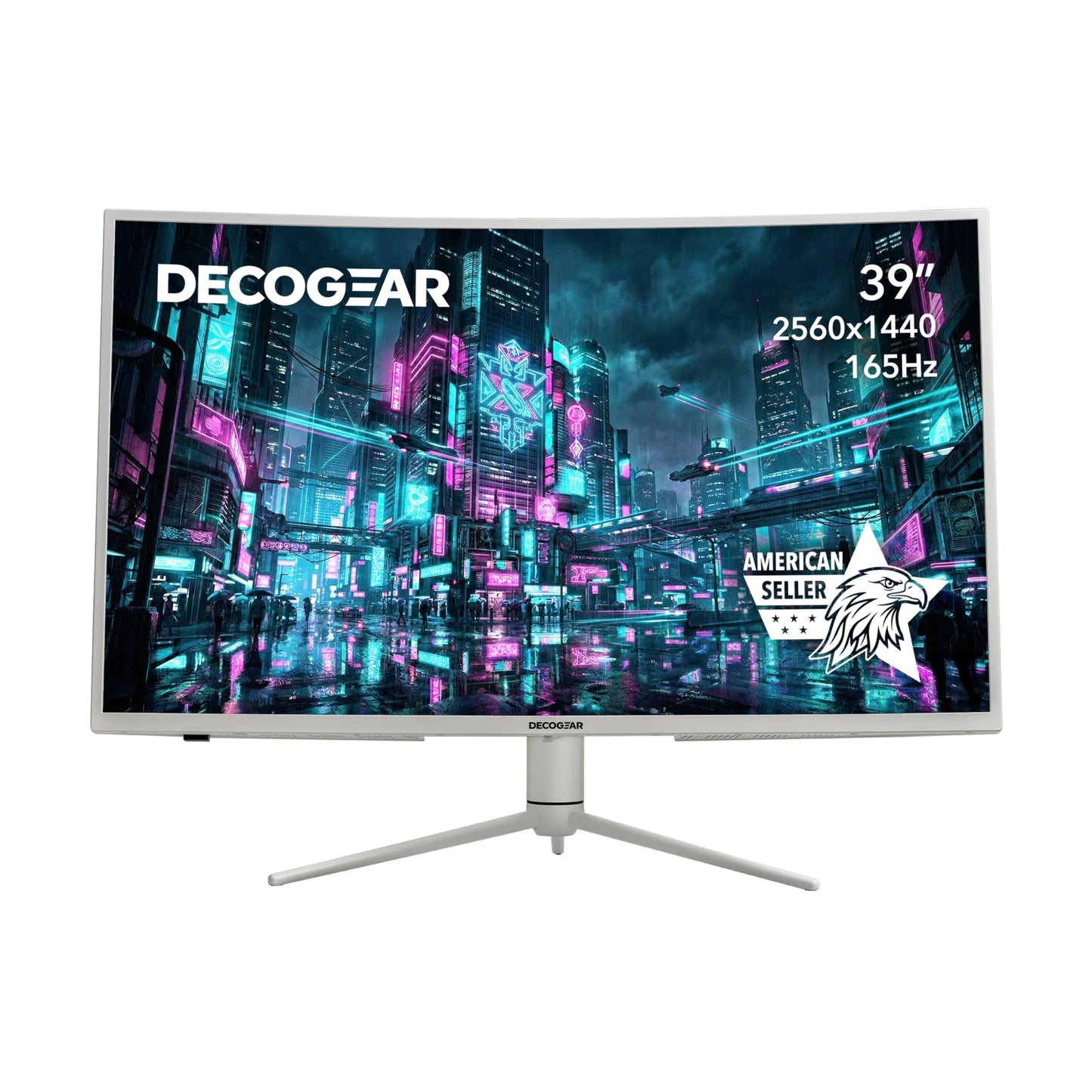Deco Gear 39" Curved Widescreen Gaming Monitor | 2560x1440 | 1ms MPRT | 165 Hz | 16:9 | HDR400 | 4000:1 | 1 x HDMI | 1 x DisplayPort - Limited Black Edition