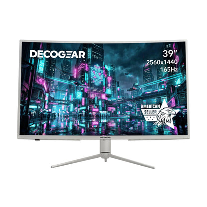 Deco Gear 39" Curved Widescreen Gaming Monitor | 2560x1440 | 1ms MPRT | 165 Hz | 16:9 | HDR400 | 4000:1 | 1 x HDMI | 1 x DisplayPort - Limited Black Edition