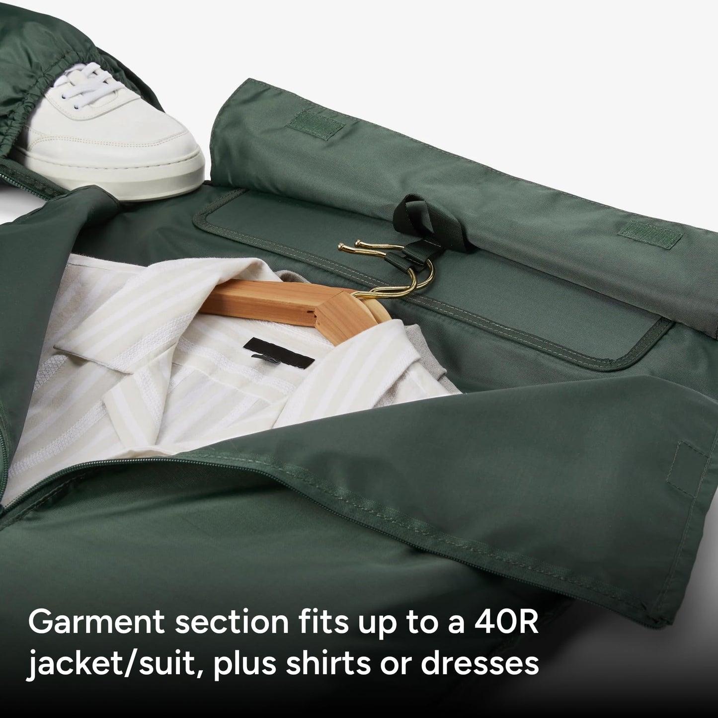 Halfday Convertible 2-in-1 Garment Duffel Weekender Bag 45L | Wrinkle-Free Travel, Hanging Suit Compartment, Shoe Pockets, Trolley Sleeve. Durable & Water-Resistant Carry-On, Hunter