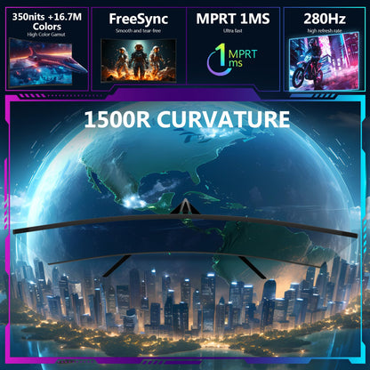 Curved Gaming Monitor Z-Edge 34", WQHD 1440P 240Hz 165Hz Computer Monitor, MPRT 1ms, 21:9 Aspect Ratio, 1500R，16.7M Colors, 4000:1 Contrast, AG34P Edgeless, Height Adjustable 2X DP and 2X HDMI