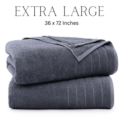 Casa Platino 100% Cotton 2 Pack Bath Towels (30"x60") - Ring Spun Cotton - Large Towels for Bathroom - Quick Drying, Highly Soft & Absorbent Shower Towel Set - Hotel & Spa Quality - White Towel Set