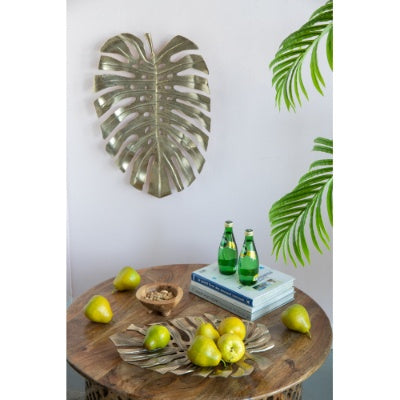 Modern Gold Metal Tropical Leaf Wall Art